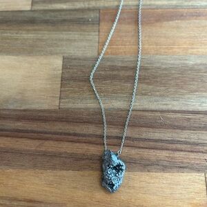 Silver Druzy Quartz Necklace